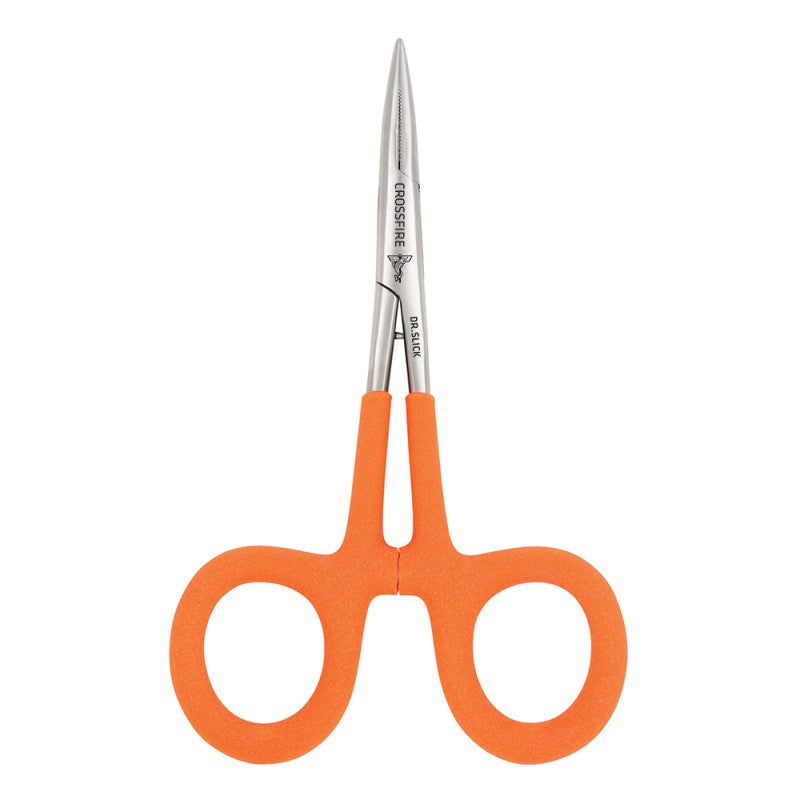 Standard Clamp, 5", Satin with Orange Textured Rubber Loops, Straight, Tapered Jaw, (STR)