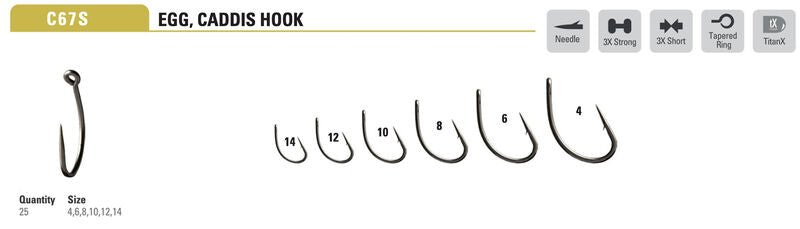 Mustad - Egg/Caddis Hook C67SAP - Hooks &amp; Shanks - Fly Fish Food