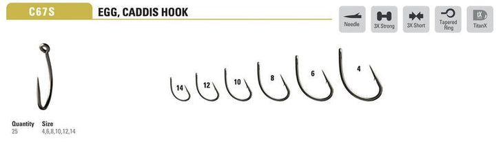 Mustad - Egg/Caddis Hook C67SAP - Hooks &amp; Shanks - Fly Fish Food