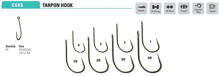 Mustad - Tarpon Hook C68SAP - Hooks &amp; Shanks - Fly Fish Food