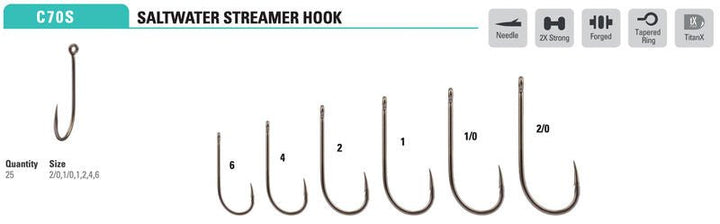 Mustad - Curved Streamer Hook C70SAP - Hooks &amp; Shanks - Fly Fish Food