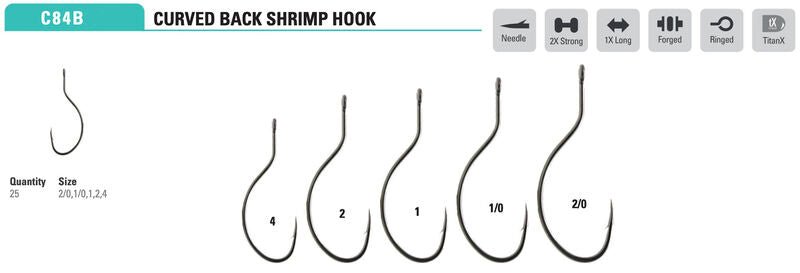 Mustad - Curved Back Shrimp Hook C84BAP - Hooks & Shanks - Fly Fish Food
