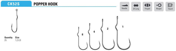 Mustad - Kinked Popper Hook CK52SAP - Hooks &amp; Shanks - Fly Fish Food
