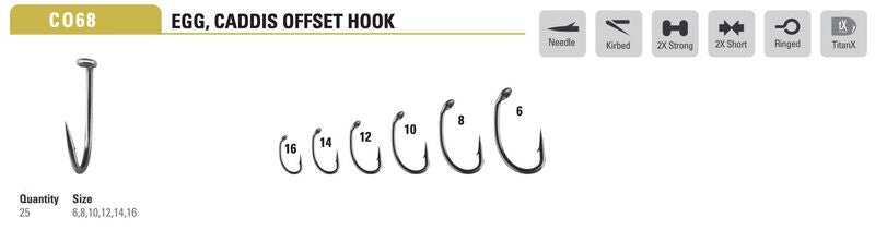 Mustad - Egg/Caddis Offset Hook CO68AP - Hooks &amp; Shanks - Fly Fish Food