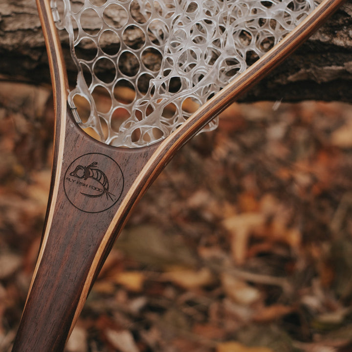 Fly Fish Food Logo - Fat Jake Custom Wood Net - Nets &amp; Accessories - Fly Fish Food