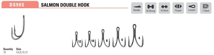 Mustad - Salmon Tube Double Hook DS99SAP - Hooks &amp; Shanks - Fly Fish Food
