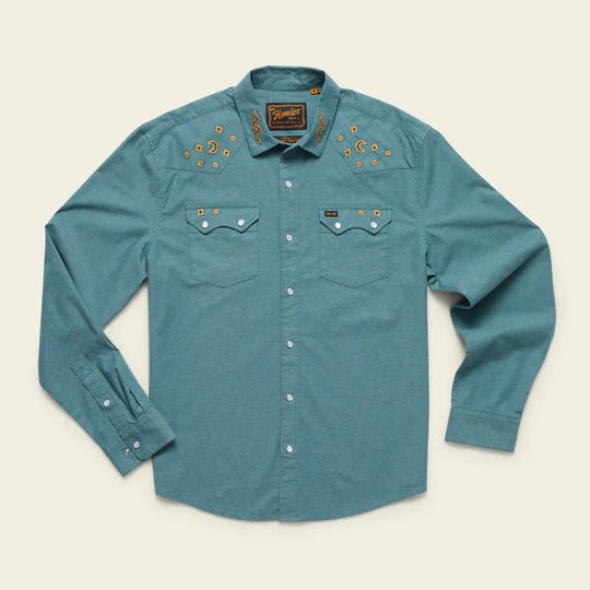 Howler Bros - Crosscut Deluxe Snapshirt - Teal Oxford: Noche De paz - Apparel - Fly Fish Food