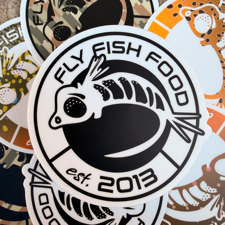Fly Fish Food Anniversary Sticker (3")