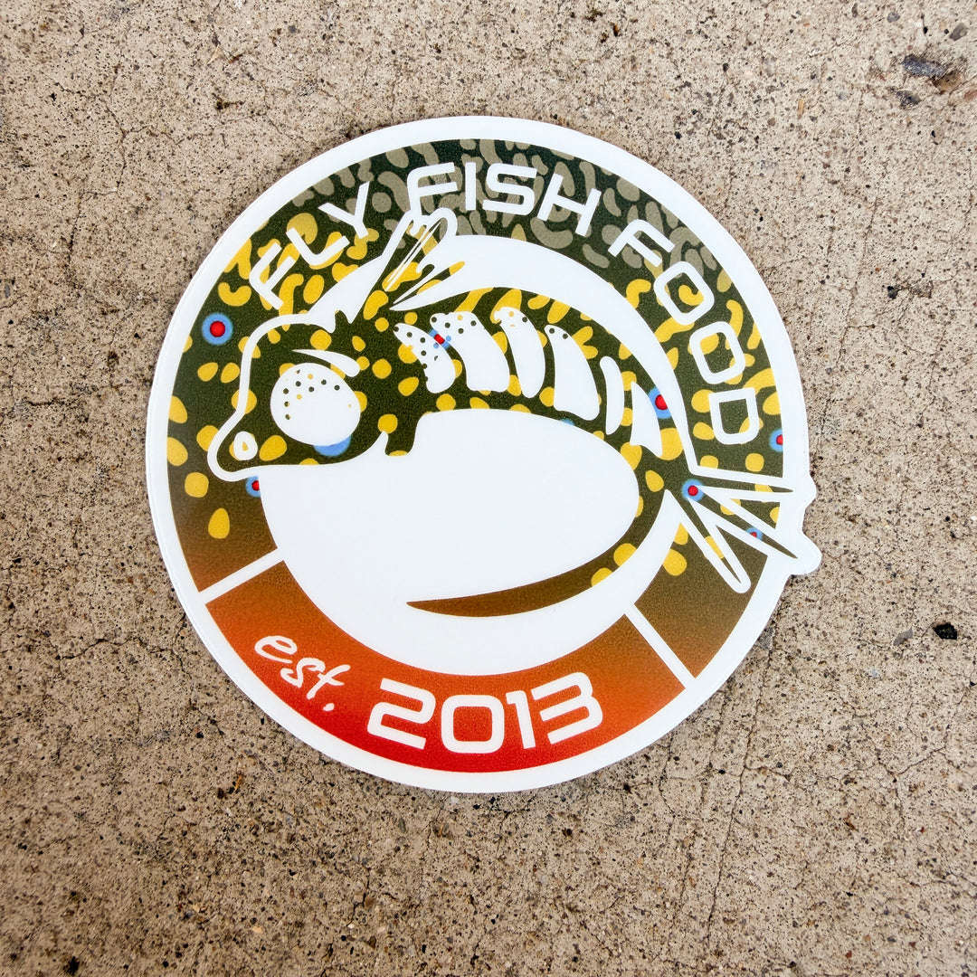 Fly Fish Food Anniversary Sticker - Brook Trout (3")