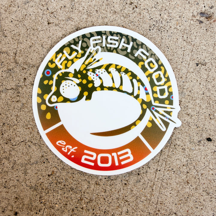 Fly Fish Food Anniversary Sticker - Brook Trout (3")