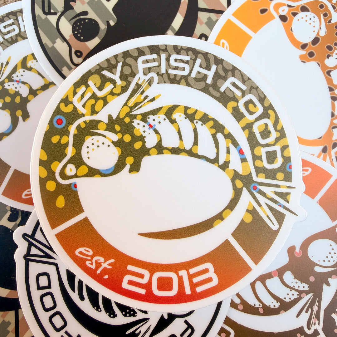 Fly Fish Food Anniversary Sticker - Brook Trout (3")