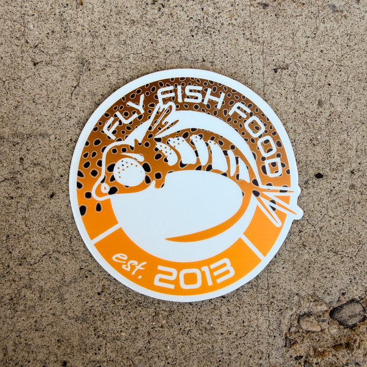 Fly Fish Food Anniversary Sticker - Brown Trout (3")