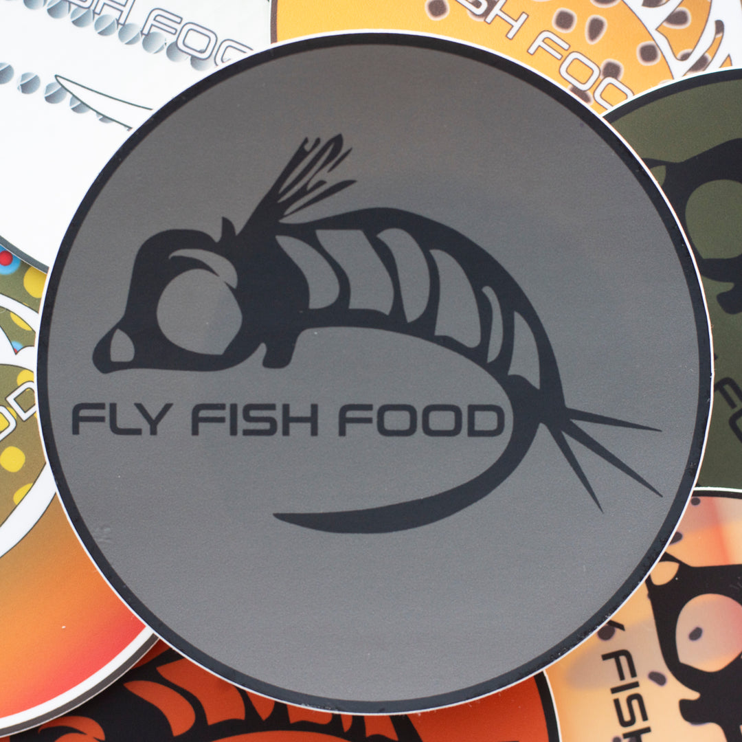 Fly Fish Food Sticker - Gray (5") - Stickers - Fly Fish Food