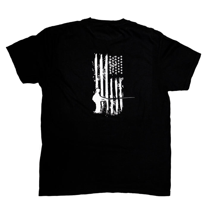 Fly Fish Food Patriotic Fisherman T-Shirt - Black - Apparel - Fly Fish Food