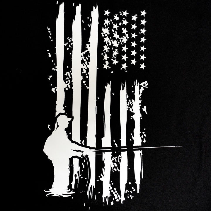 Fly Fish Food Patriotic Fisherman T-Shirt - Black - Apparel - Fly Fish Food