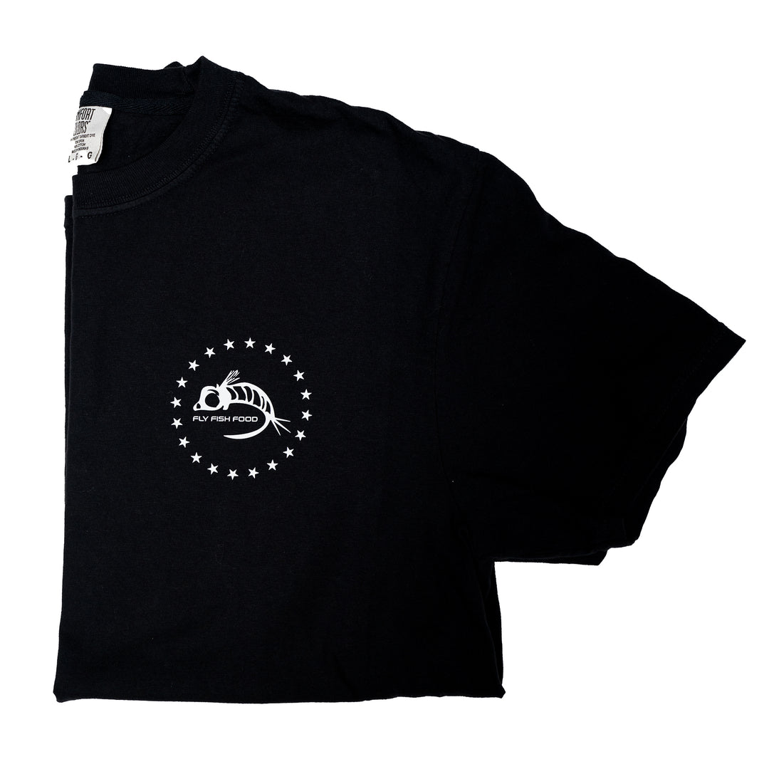 Fly Fish Food Patriotic Fisherman T-Shirt - Black - Apparel - Fly Fish Food