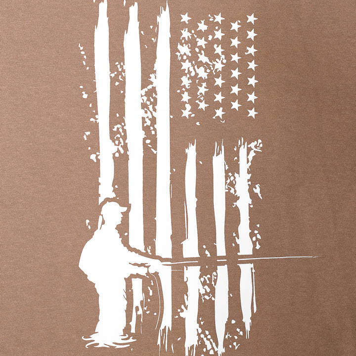 Fly Fish Food Patriotic Fisherman T-Shirt - Brown - Apparel - Fly Fish Food
