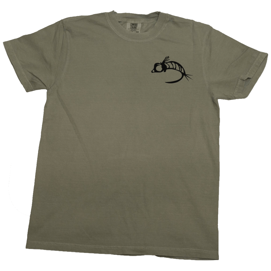 Fly Fish Food Black Logo Tee - Sage - Apparel - Fly Fish Food