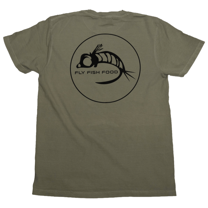 Fly Fish Food Black Logo Tee - Sage - Apparel - Fly Fish Food