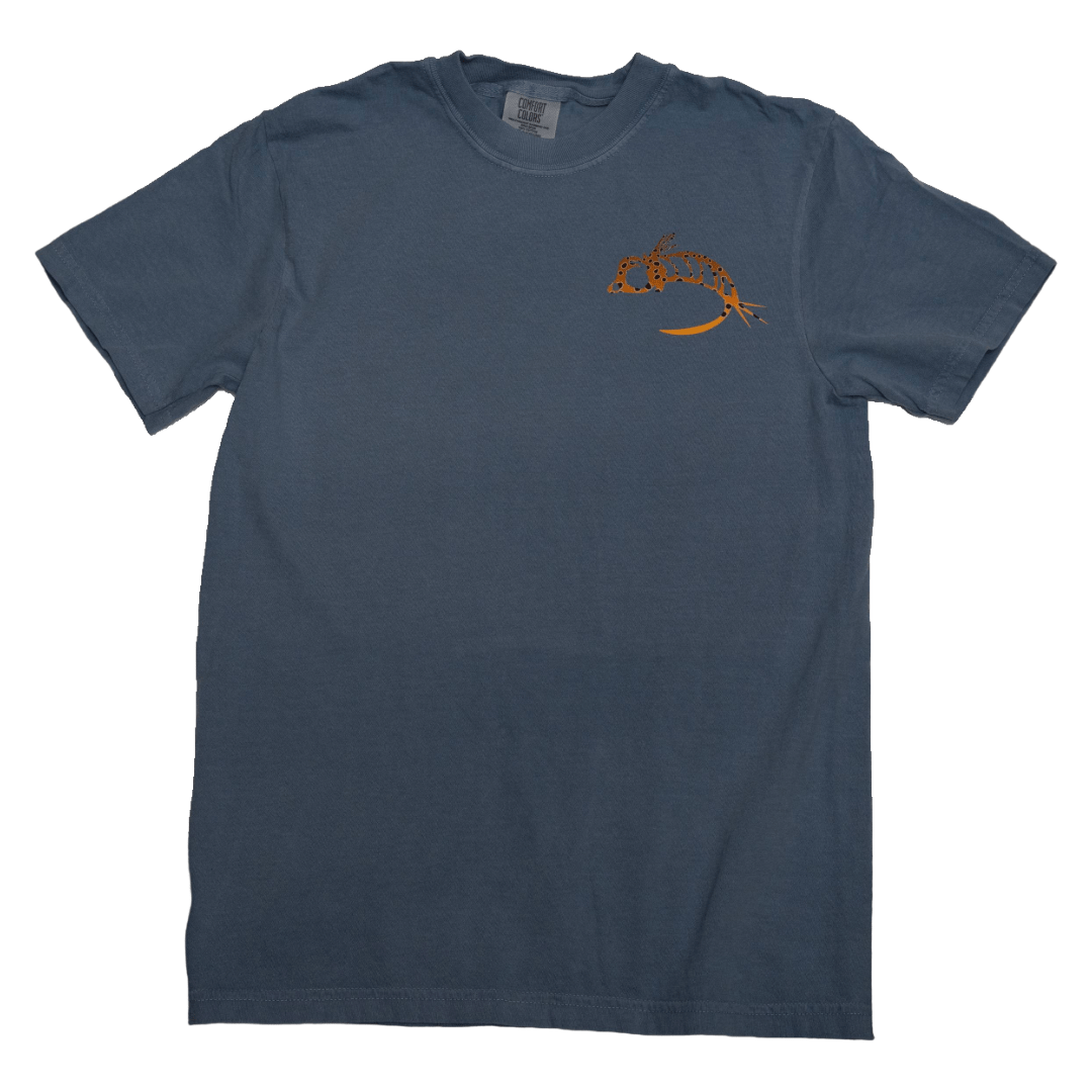 Fly Fish Food Brown Trout Logo Tee - Blue - Apparel - Fly Fish Food