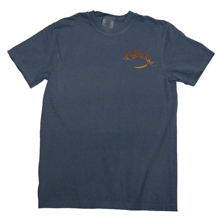 Fly Fish Food Brown Trout Logo Tee - Blue - Apparel - Fly Fish Food