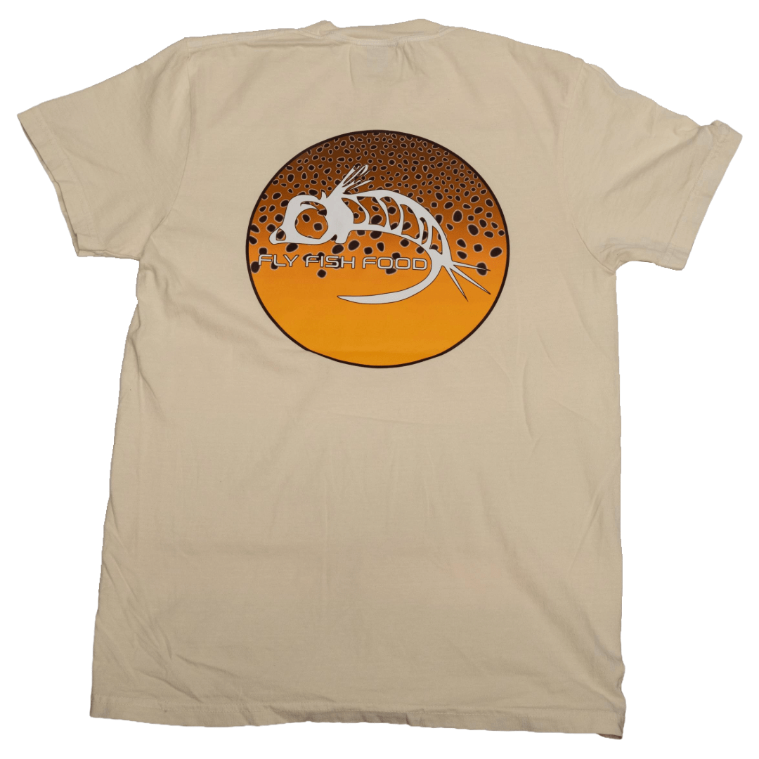 Fly Fish Food Brown Trout Logo Tee - Cream - Apparel - Fly Fish Food