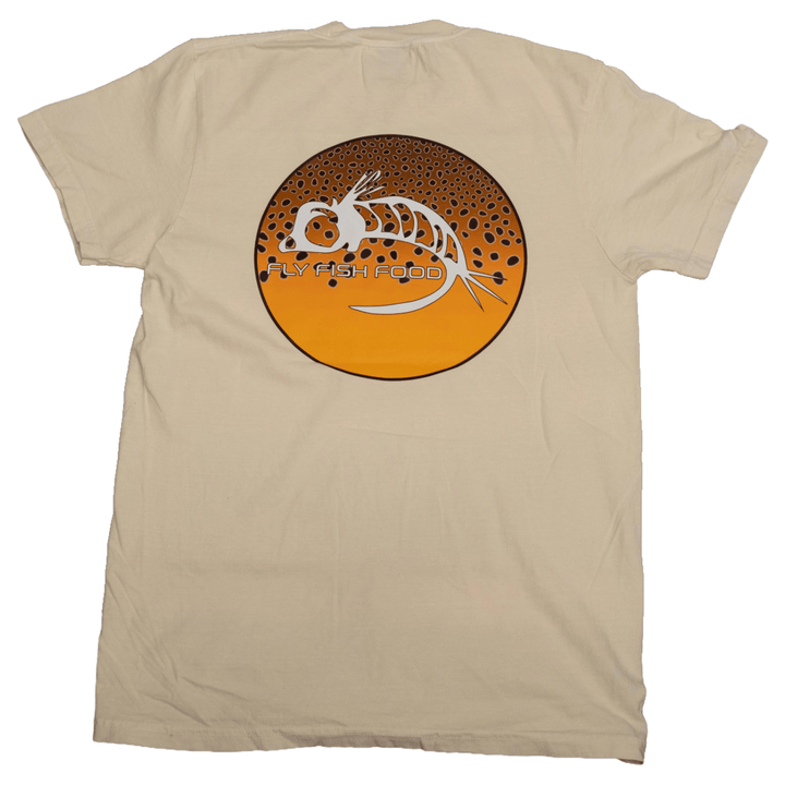 Fly Fish Food Brown Trout Logo Tee - Cream - Apparel - Fly Fish Food