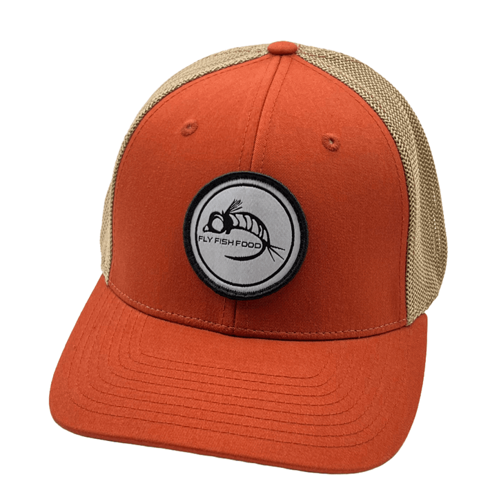Fly Fish Food Black Logo Hat - Orange Khaki - Hats - Fly Fish Food