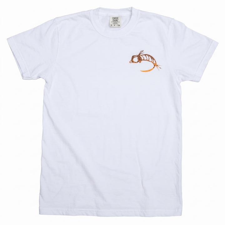 Fly Fish Food Brown Trout Logo Tee - White