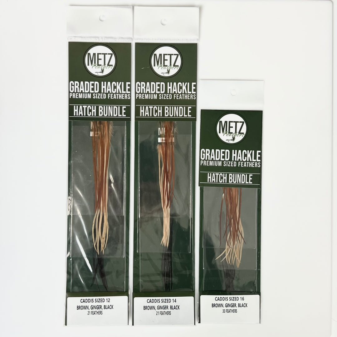 Metz - Hackle Hatch Bundle 3PK - Caddis - Hackle - Fly Fish Food