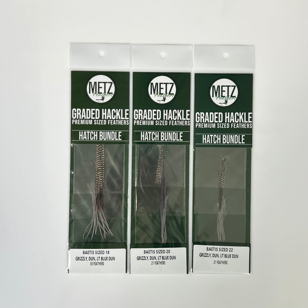 Metz - Hackle Hatch Bundle 3PK - Baetis - Hackle - Fly Fish Food