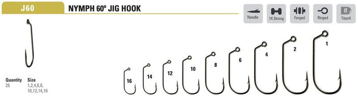 Mustad - Hard Head Jig Hook J60AP - Hooks &amp; Shanks - Fly Fish Food