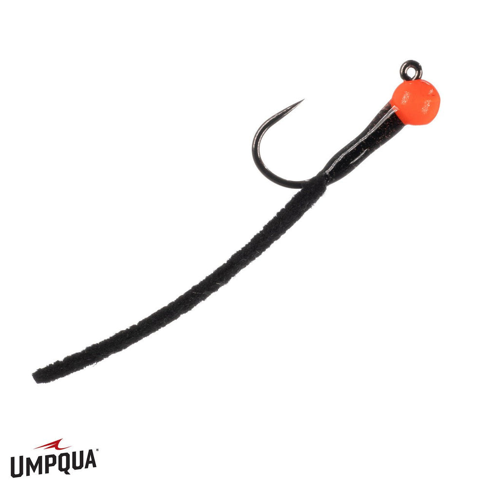 Jigged Leather Leech - Black/Orange - Flies - Fly Fish Food