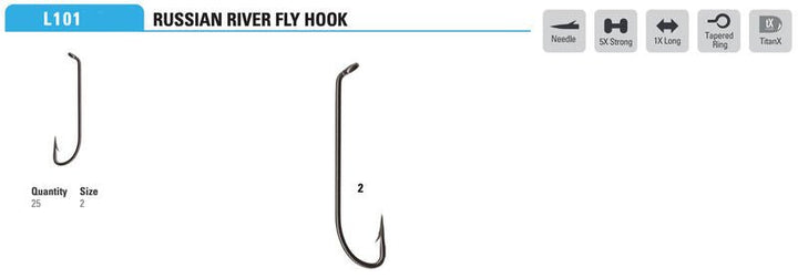 Mustad - Russian River Streamer Hook L101AP Size 2 - Hooks &amp; Shanks - Fly Fish Food