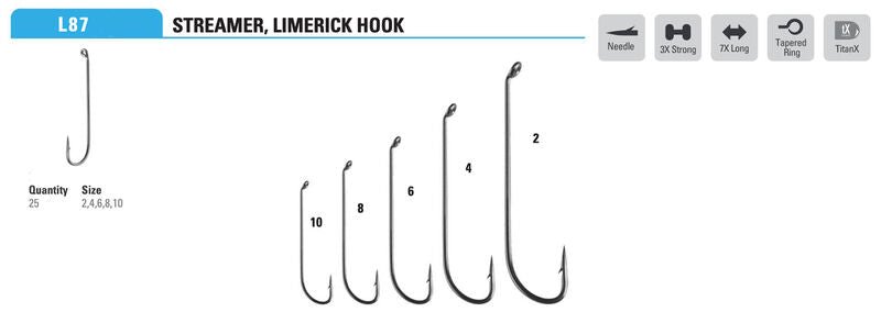 Mustad - Limerick Streamer Hook L87AP - Hooks & Shanks - Fly Fish Food