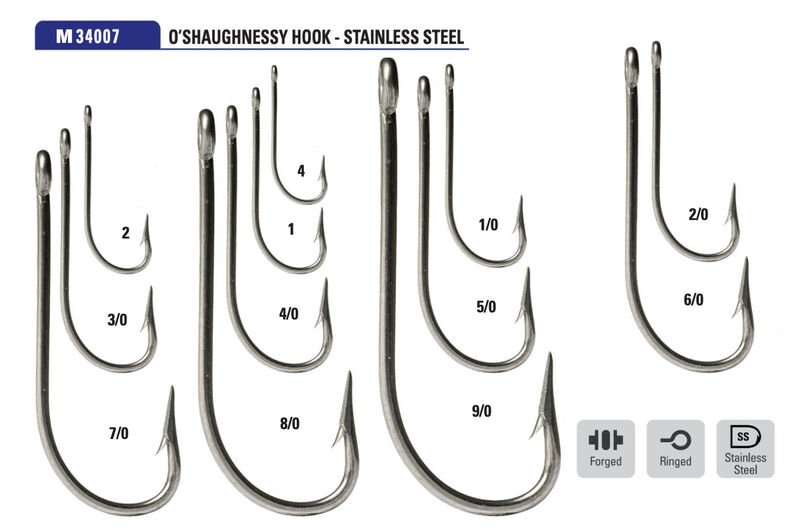 Mustad - O'Shaughnessy Forged Stainless Steel Hook M34007 - Hooks & Shanks - Fly Fish Food