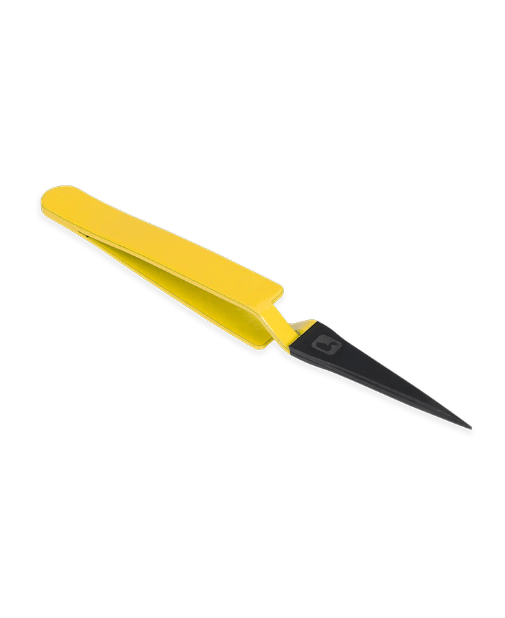 Loon Mini Straight D - Loop Tweezer - Yellow - Tools &amp; Vises - Fly Fish Food