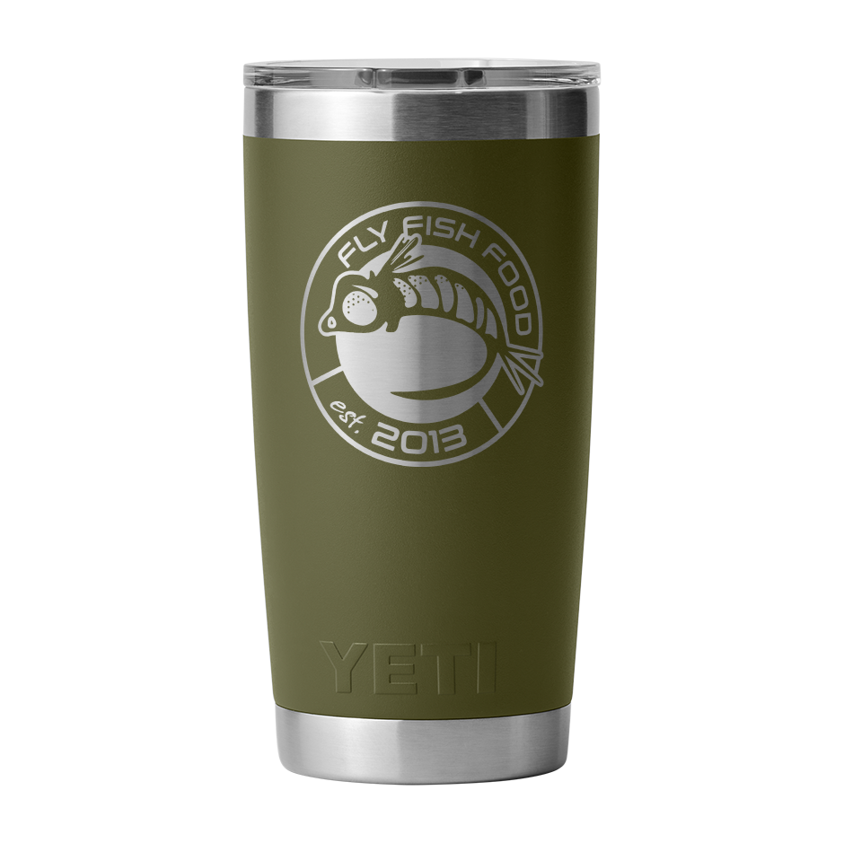 YETI Rambler 20 oz Tumbler- Fly Fish Food Logo