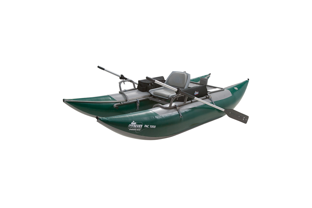 PAC 1000 - Pontoon Boat - Green/Gray - Float Tubes &amp; Accessories - Fly Fish Food
