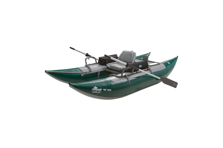 PAC 1000 - Pontoon Boat - Green/Gray - Float Tubes &amp; Accessories - Fly Fish Food