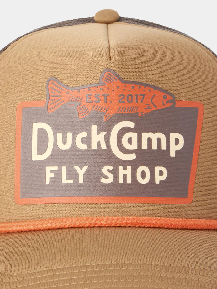 Duck Camp DC Fly Shop Retro Trucker Hat - Pintail Brown