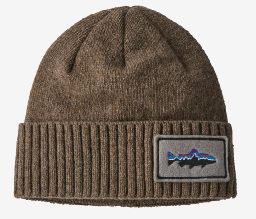 Patagonia - Brodeo Beanie - Fitz Roy Trout Patch - Ash Tan - Hats - Fly Fish Food