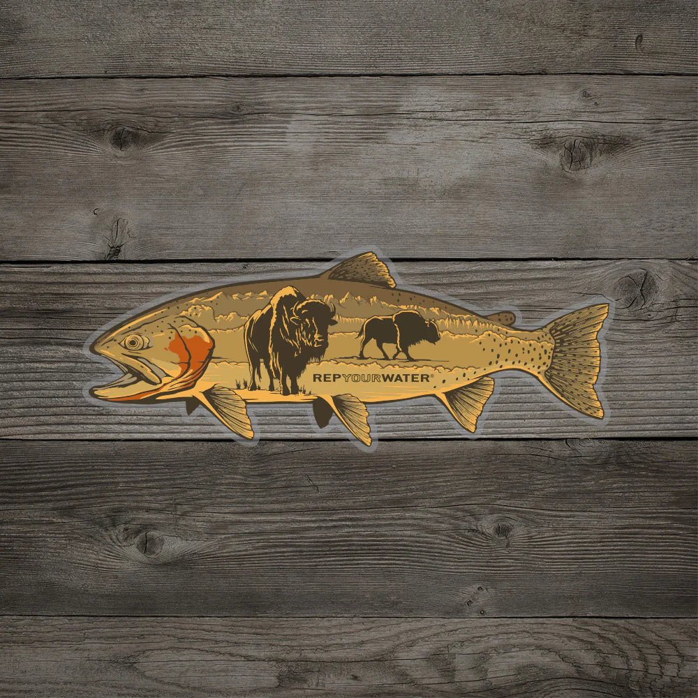 Rep Your Water - Bison Trout Sticker - Stickers - Fly Fish Food