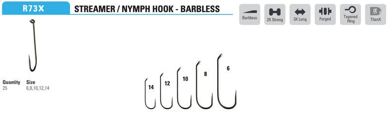 Mustad - Roar Streamer Barbless Hook R73XAP - Hooks & Shanks - Fly Fish Food