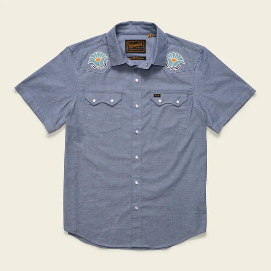 Howler Bros - Crosscut Deluxe Shortsleeve Shirt - Fresh Blooms: Indigo - Apparel - Fly Fish Food
