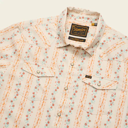 Howler Bros - H Bar B Snapshirt - Hibiscus Ribbons: Riverbed Oxford - Apparel - Fly Fish Food