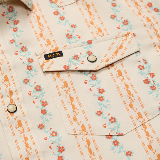 Howler Bros - H Bar B Snapshirt - Hibiscus Ribbons: Riverbed Oxford - Apparel - Fly Fish Food