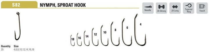 Mustad - Heavy Nymph S82AP - Hooks &amp; Shanks - Fly Fish Food