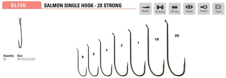 Mustad - Salmon Single Heavy Hook SL73UAP - Hooks &amp; Shanks - Fly Fish Food