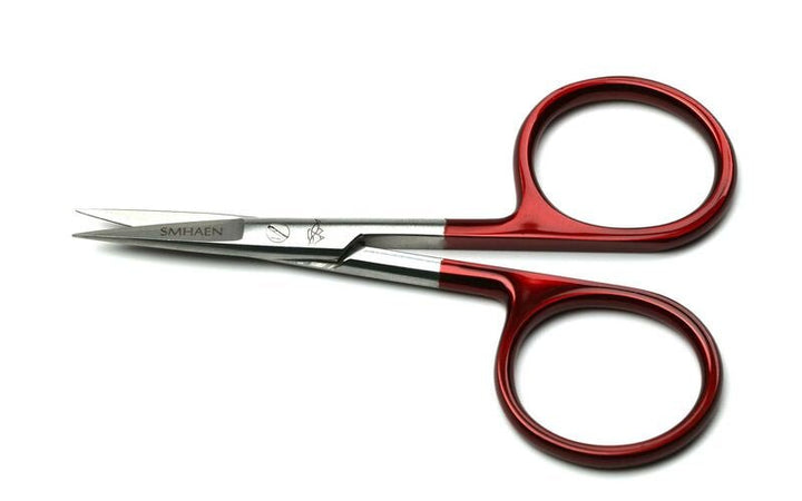 Smhaen Tungsten Carbide 4" Red Regular Straight Scissors - Tying Tools - Fly Fish Food